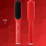 2021 New Professional Brush Hair Straightener Ceramic Electric Straightening Beard Brush Fast Heating Curler Straightener Comb