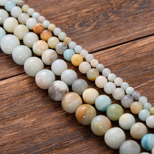 Natural Stone Bead Round Agates Amazonite Quartz Lava Tiger Eye Beads