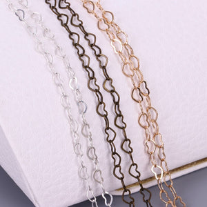 2m heart-shaped chain jewelry chain, found jewelry love heart chain, used for earrings, bracelets, anklets, necklaces diy