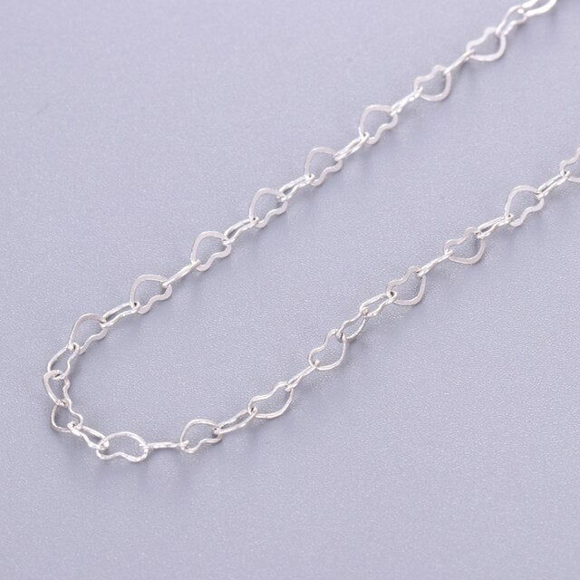 2m heart-shaped chain jewelry chain, found jewelry love heart chain, used for earrings, bracelets, anklets, necklaces diy