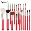 BEILI Red Makeup Brushes Set  Highlighter Eyeshadow Eyebrow Eyeliner