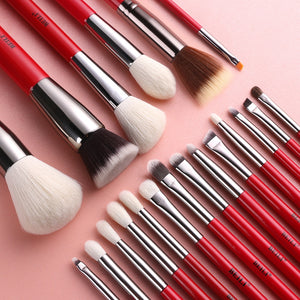 BEILI Red Makeup Brushes Set  Highlighter Eyeshadow Eyebrow Eyeliner