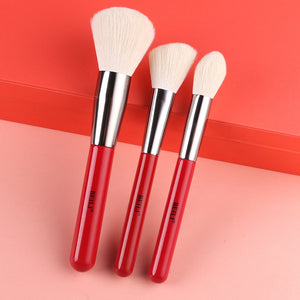 BEILI Red Makeup Brushes Set  Highlighter Eyeshadow Eyebrow Eyeliner