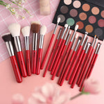 BEILI Red Makeup Brushes Set  Highlighter Eyeshadow Eyebrow Eyeliner