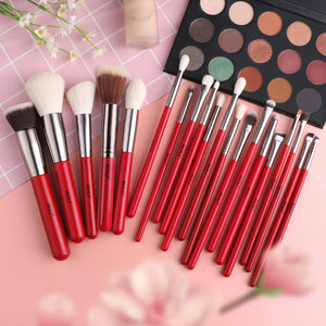 BEILI Red Makeup Brushes Set  Highlighter Eyeshadow Eyebrow Eyeliner