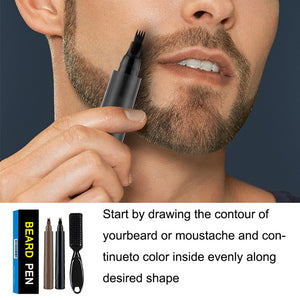 Beard Pen Beard Filler And Brush Beard Enhancer Waterproof