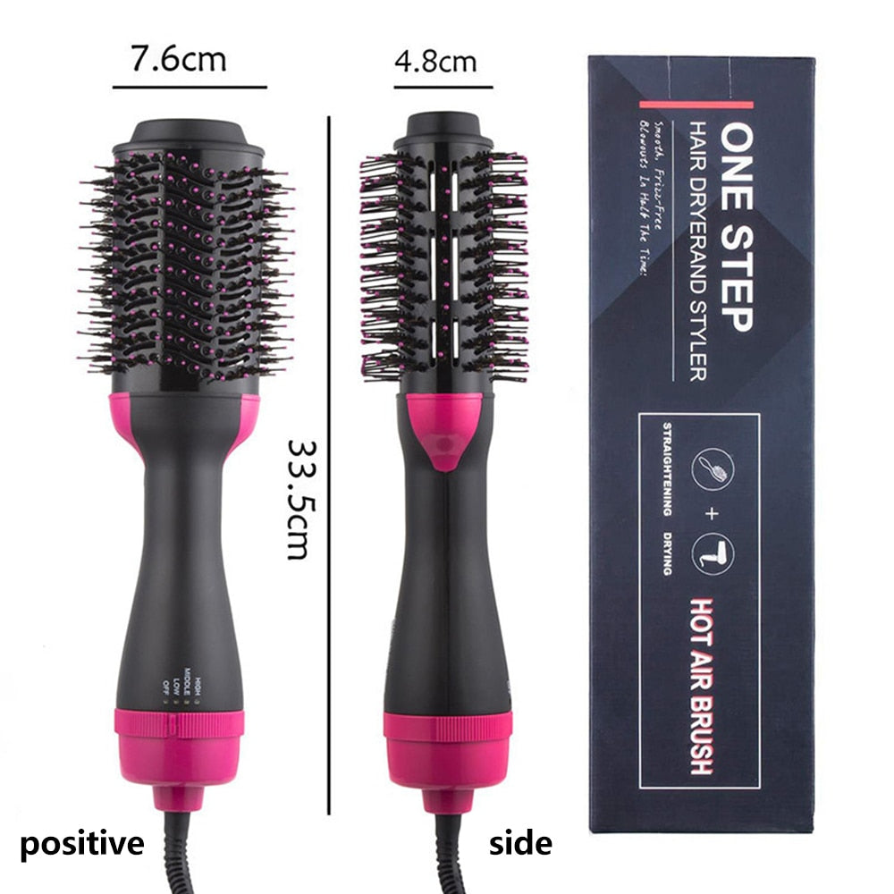 Hot Air Comb Hair Dryer Straightener Brush And  Hair Curler