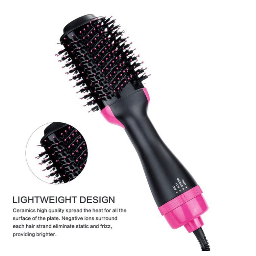 Hot Air Comb Hair Dryer Straightener Brush And  Hair Curler