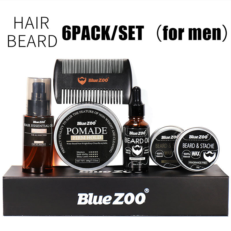 Beard Hair Care Kit Hair Wax Comb Essential Oil Hair brush