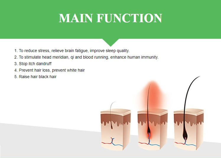 Hair Regrowth Light Comb Micro Current for Hair Loss Alopecia Scalp Massage