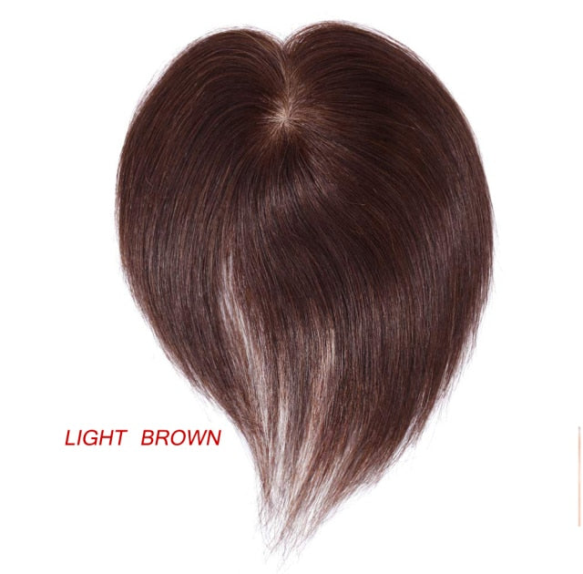 Human Hair Piece to Silk Base Women Topper or Toupee Wiglet