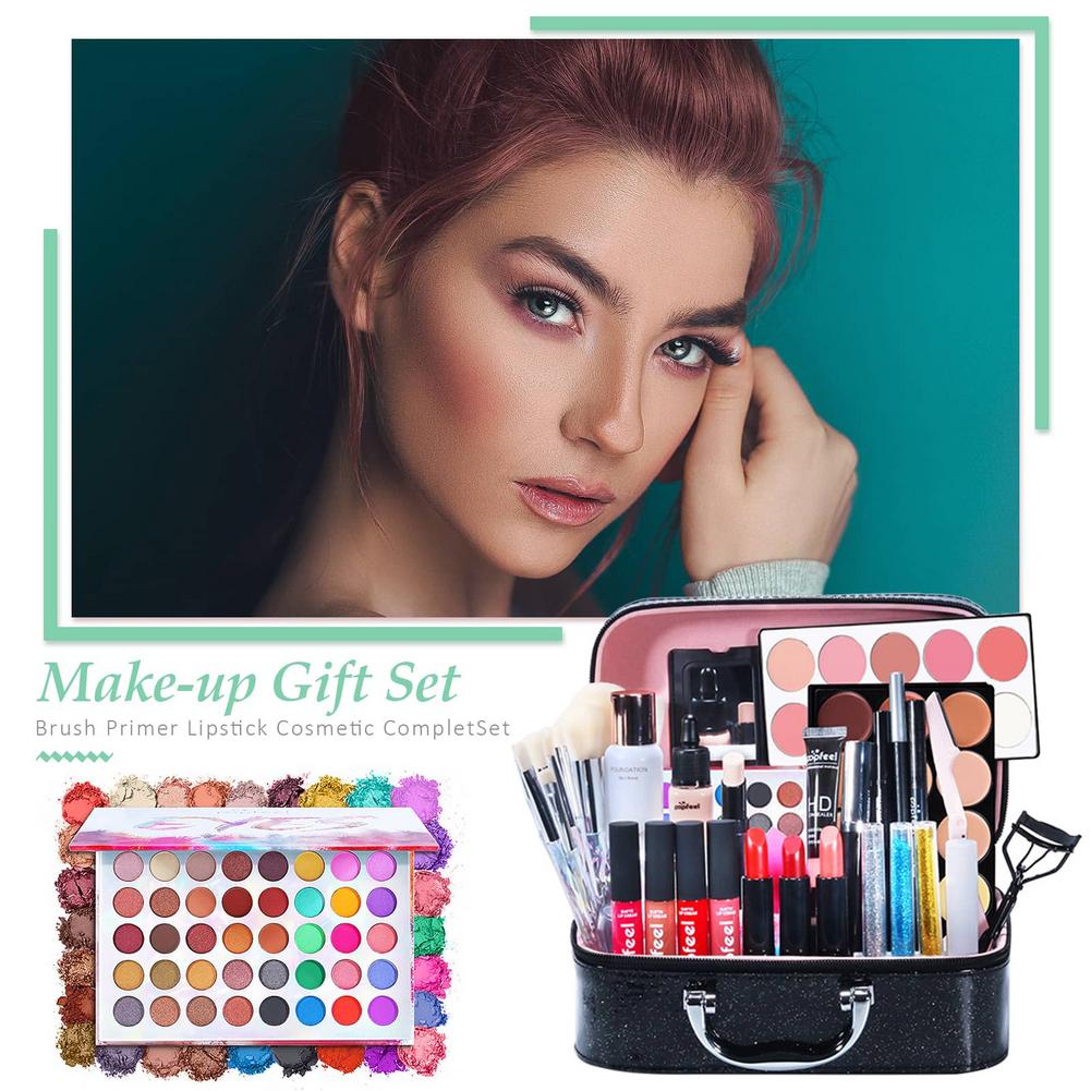 Makeup Set Beginner Complete  Full Cosmetic Kit Eyeshadow  Lipstick