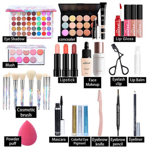 Makeup Set Beginner Complete  Full Cosmetic Kit Eyeshadow  Lipstick