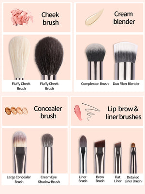 Makeup Brush Set Natural  Cosmetic Tools Brushes Kit for Make Up