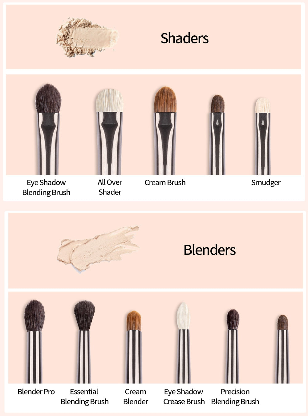 Makeup Brush Set Natural  Cosmetic Tools Brushes Kit for Make Up