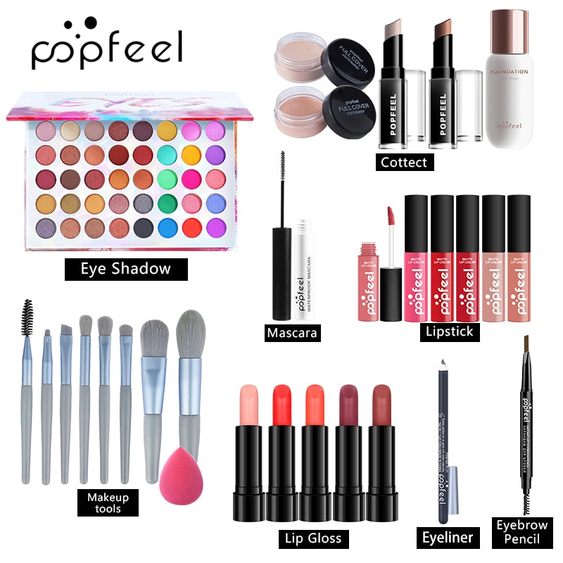 POPFEEL  Makeup Gift Set For Women Full Kit Cosmetic Starter Bundle