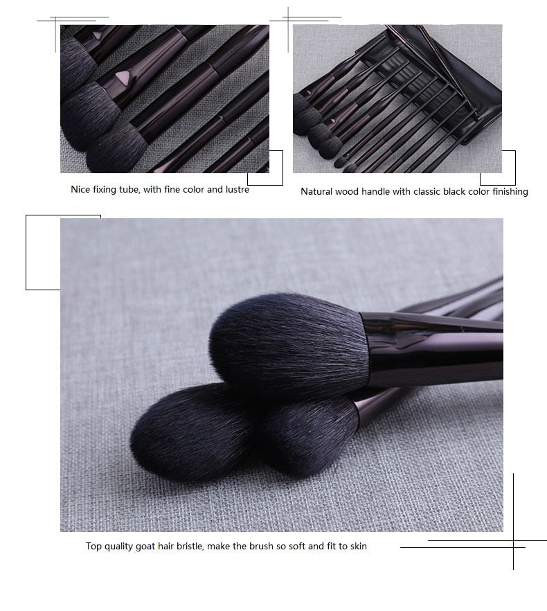 Luxury Hair Makeup Brushes Set Complete Kit Cosmetics Eye Concealer