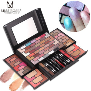 MISS ROSE  Eyeshadow Lipstick Make Up Kit Multifunctional Cosmetic Tool