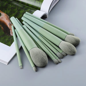 Natural Hair Green Makeup Brushes  Eyeshadow Eyebrow  Set Cosmetic