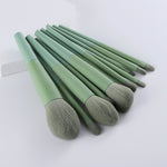 Natural Hair Green Makeup Brushes  Eyeshadow Eyebrow  Set Cosmetic