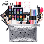 Makeup Kit Eyeshadow Ligloss Lipstick Brushes  Cosmetic Bag