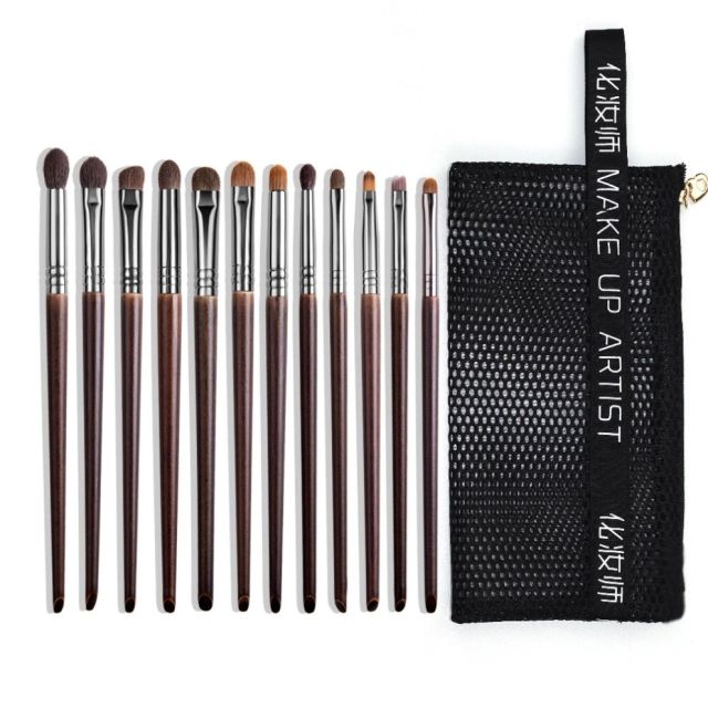 Make Up Eye Natural Hair Brushes Set Kit Cosmetic  Beauty Eyeliner Brow